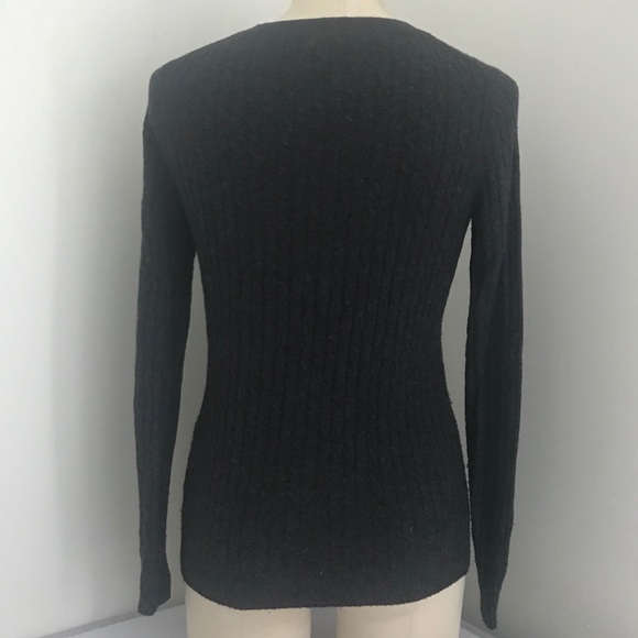 J Crew Cambridge Cable Crewneck Sweater, Gray, XS - Picture 4 of 8